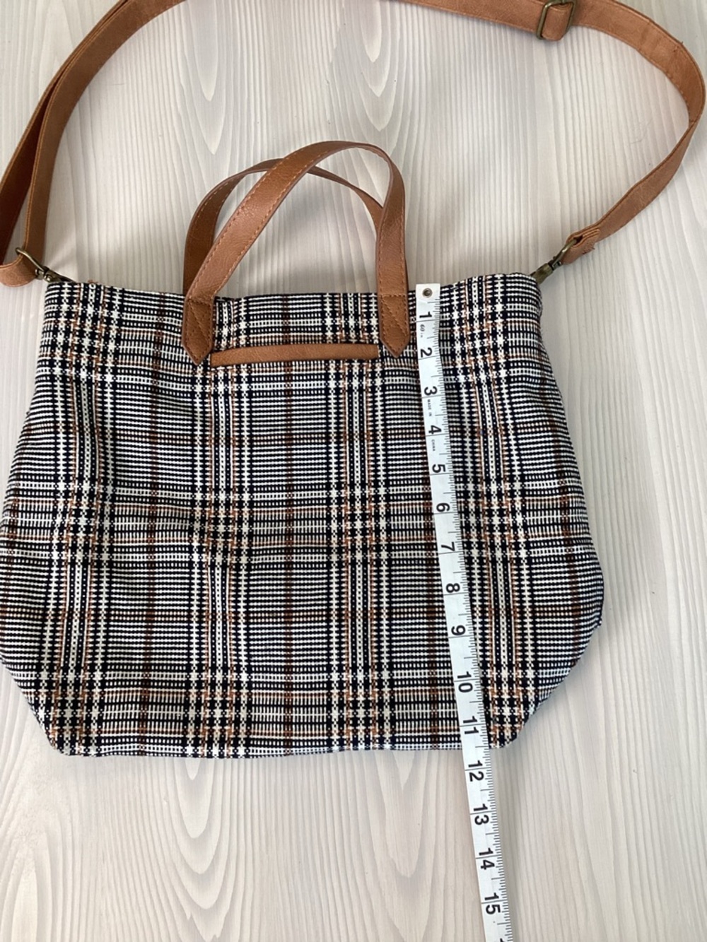 Thirty-One Plaid About You Handbag Preppy Slouch Detachable Shoulder Strap - Picture 7 of 12